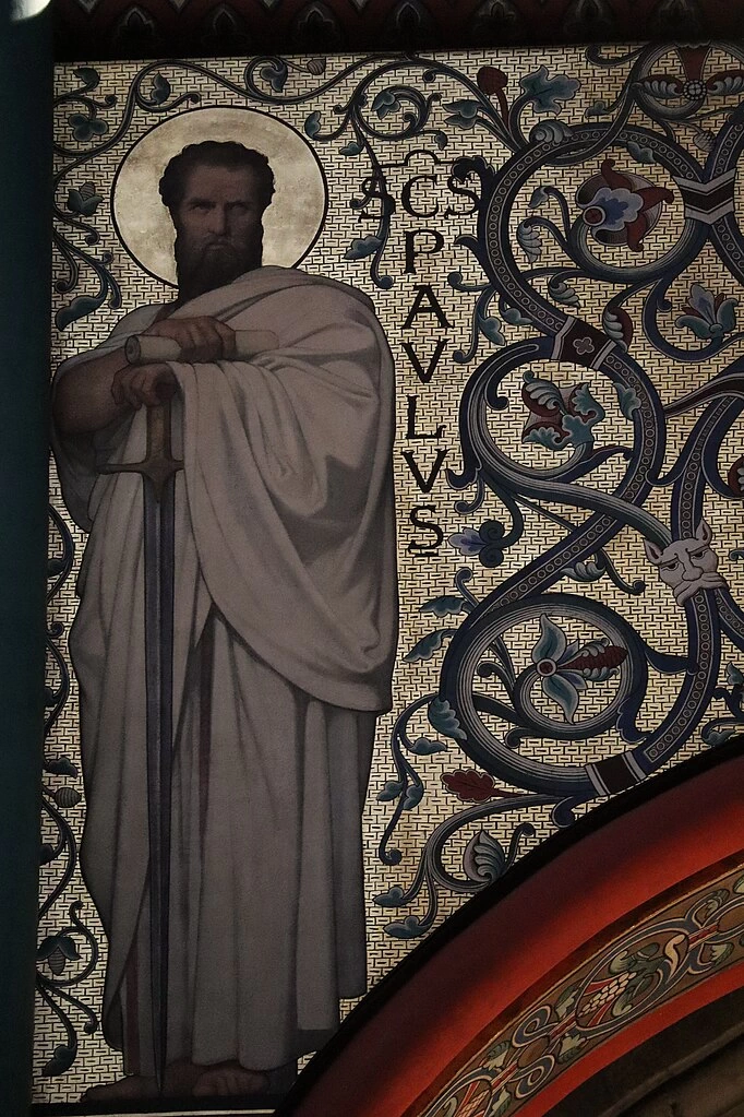 Hippolyte Flandrin - Murales dell'Abbazia di Saint, Germain, des, Prés, Apostolo Paolo